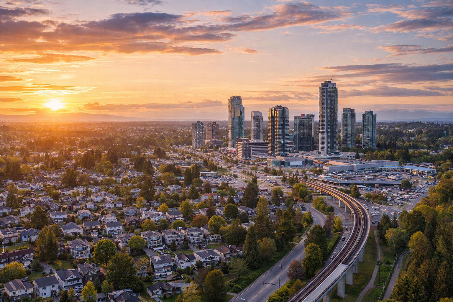 Surrey British Columbia residential and suburban area